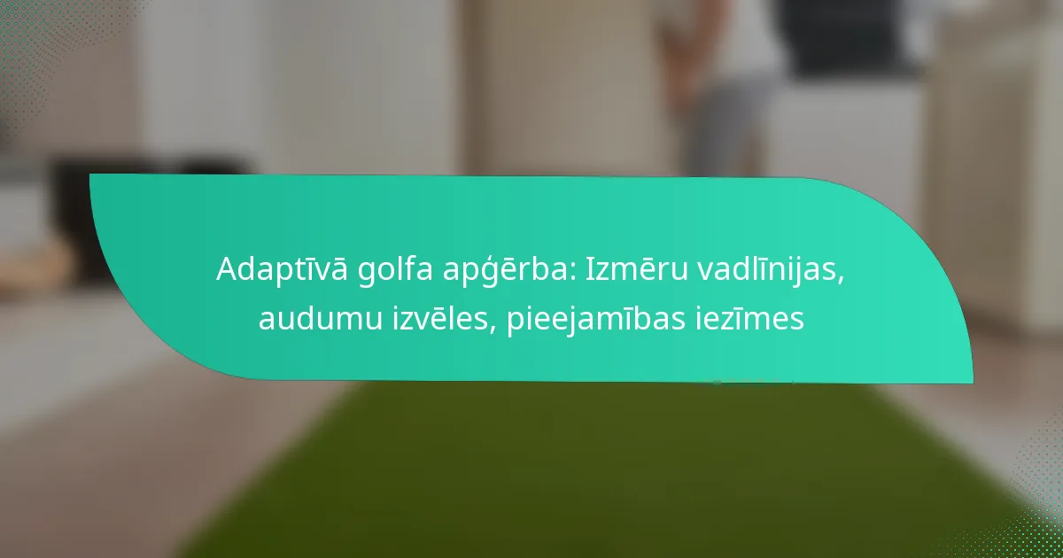 Adaptīvā golfa apģērba: Izmēru vadlīnijas, audumu izvēles, pieejamības iezīmes