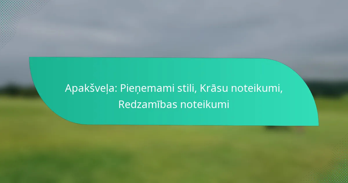 Apakšveļa: Pieņemami stili, Krāsu noteikumi, Redzamības noteikumi