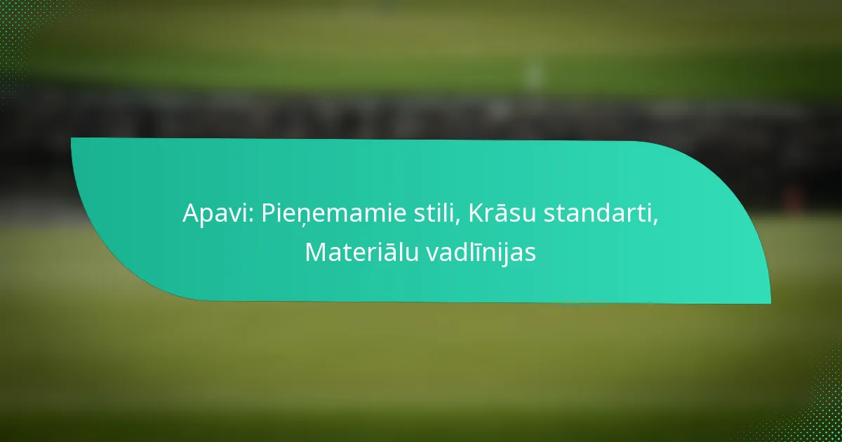 Apavi: Pieņemamie stili, Krāsu standarti, Materiālu vadlīnijas