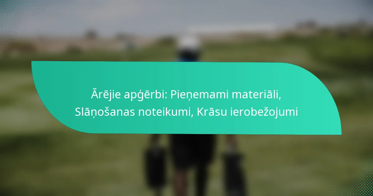 Ārējie apģērbi: Pieņemami materiāli, Slāņošanas noteikumi, Krāsu ierobežojumi