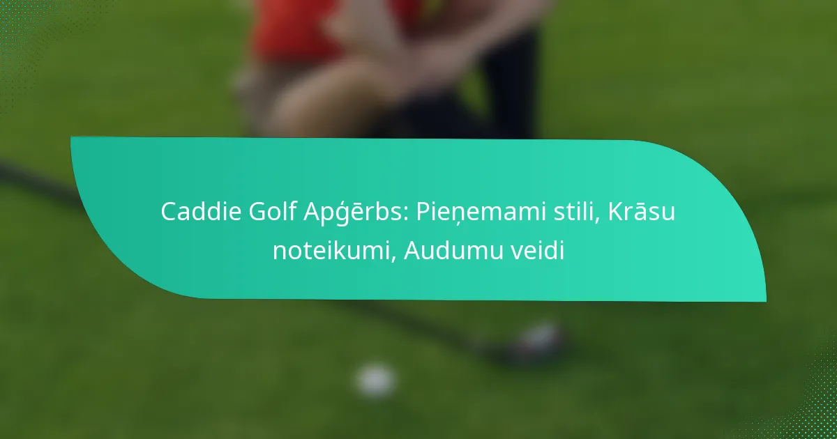 Caddie Golf Apģērbs: Pieņemami stili, Krāsu noteikumi, Audumu veidi