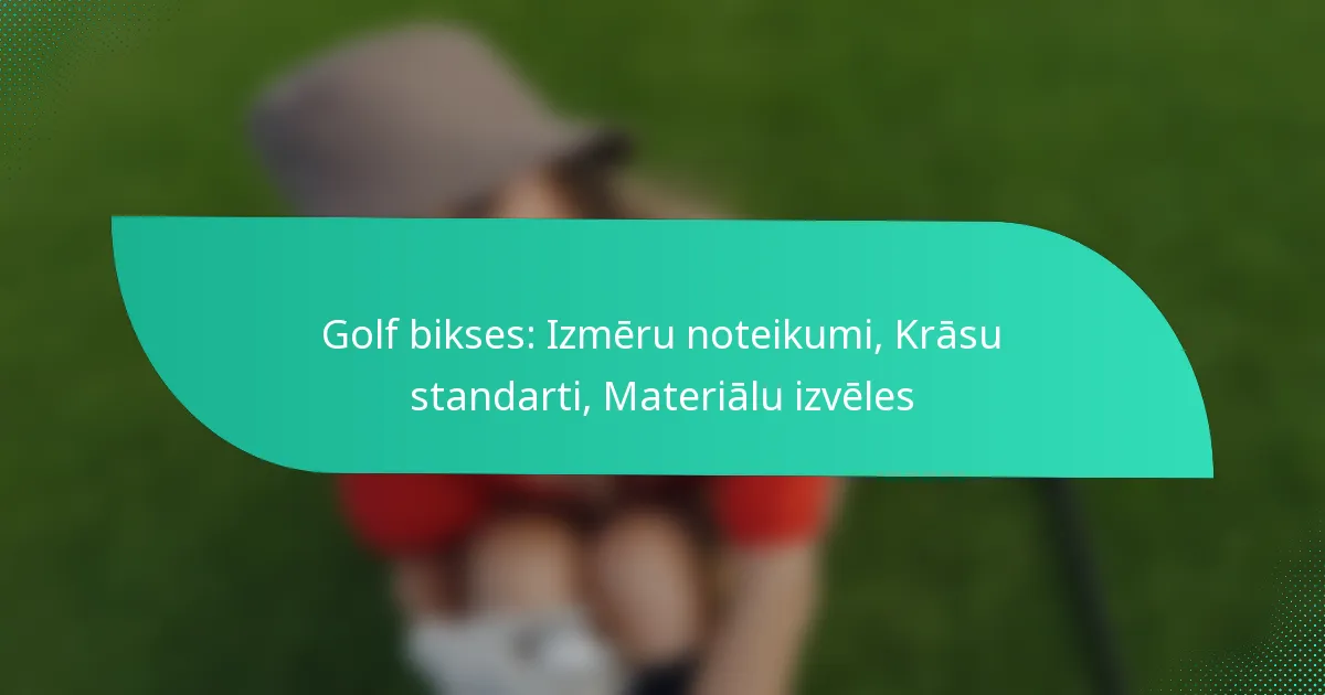 Golf bikses: Izmēru noteikumi, Krāsu standarti, Materiālu izvēles