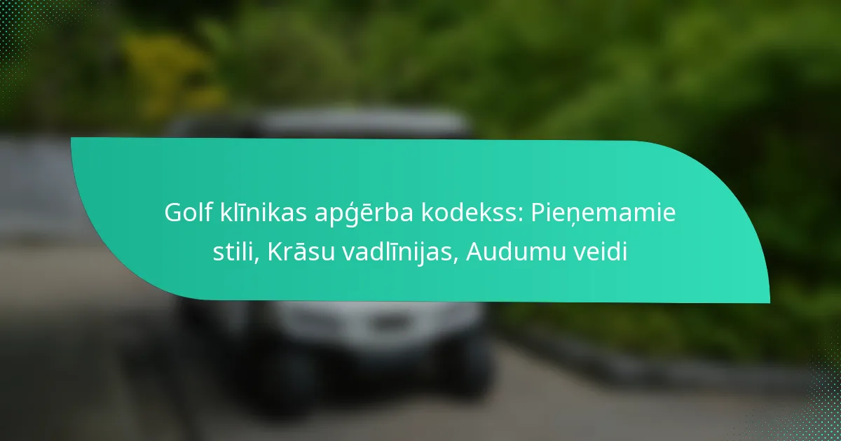 Golf klīnikas apģērba kodekss: Pieņemamie stili, Krāsu vadlīnijas, Audumu veidi