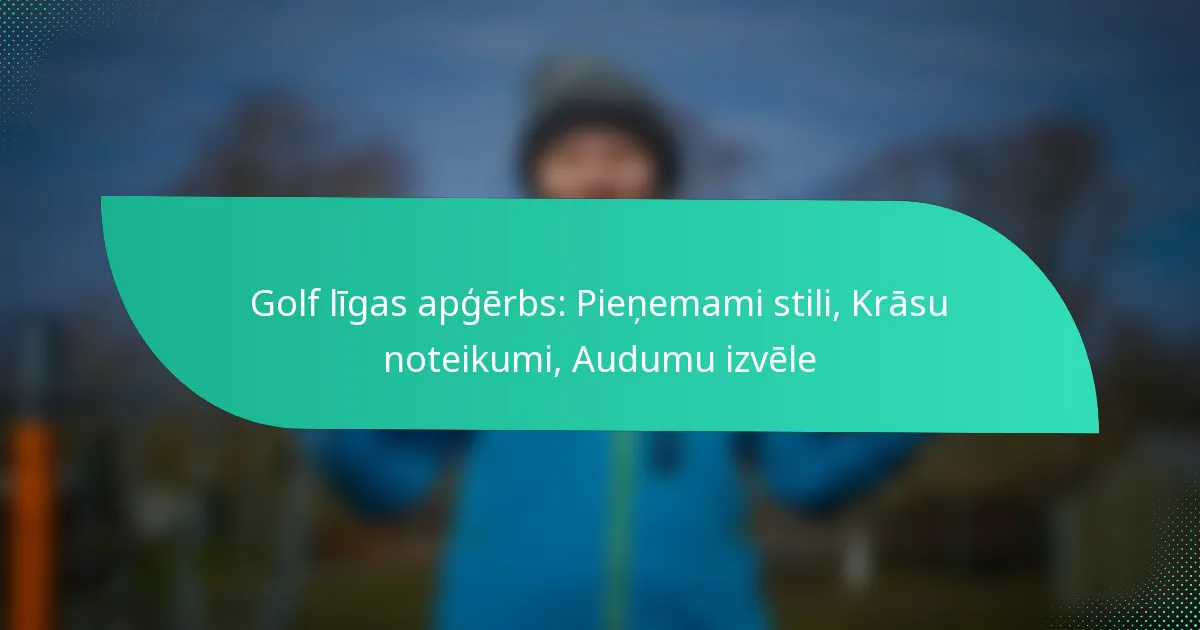 Golf līgas apģērbs: Pieņemami stili, Krāsu noteikumi, Audumu izvēle