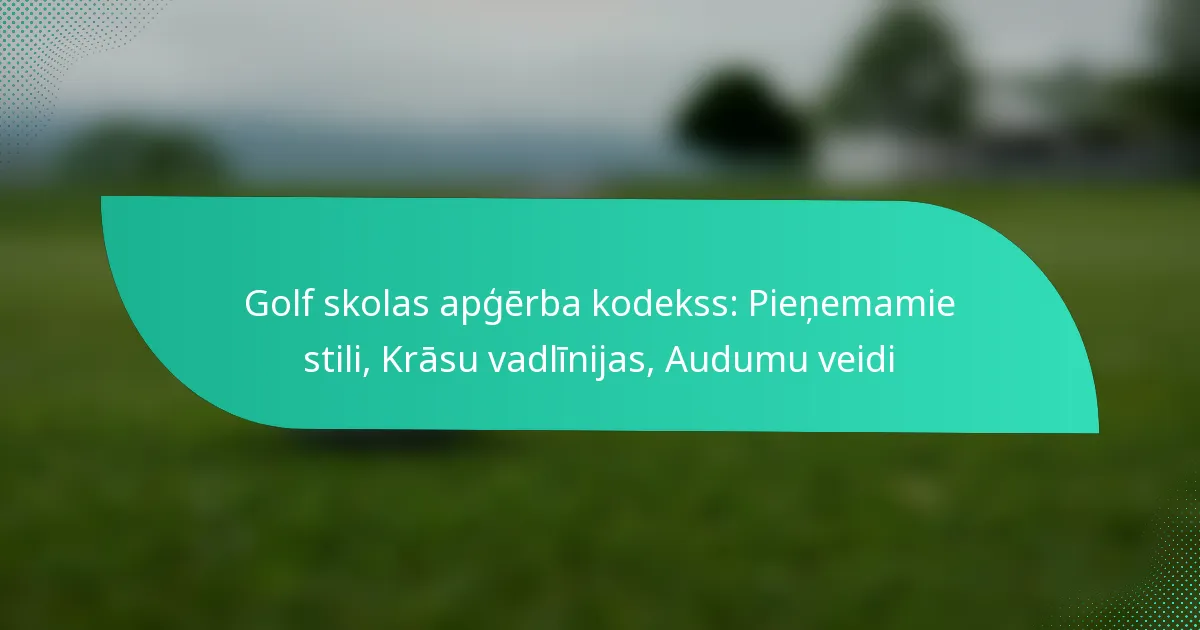Golf skolas apģērba kodekss: Pieņemamie stili, Krāsu vadlīnijas, Audumu veidi