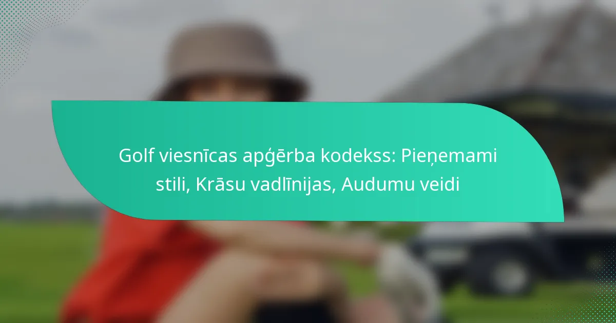 Golf viesnīcas apģērba kodekss: Pieņemami stili, Krāsu vadlīnijas, Audumu veidi