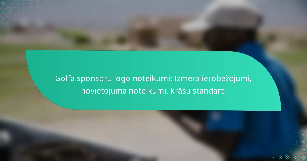 Golfa sponsoru logo noteikumi: Izmēra ierobežojumi, novietojuma noteikumi, krāsu standarti