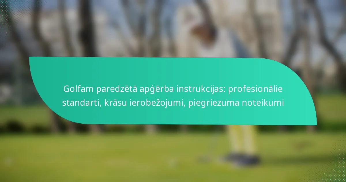 Golfam paredzētā apģērba instrukcijas: profesionālie standarti, krāsu ierobežojumi, piegriezuma noteikumi