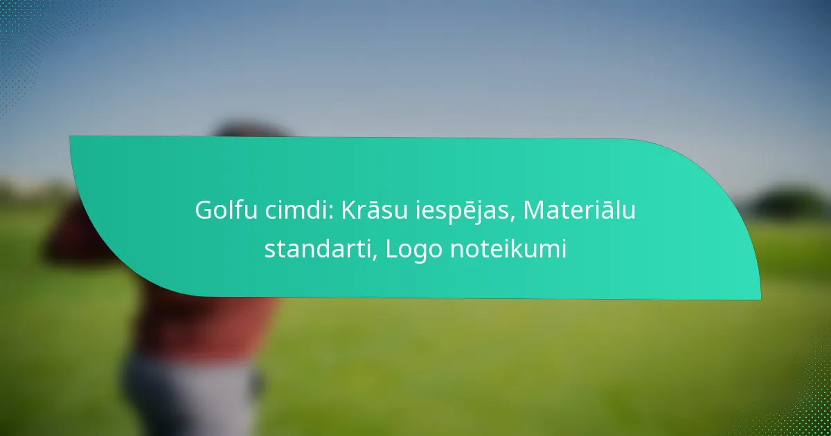 Golfu cimdi: Krāsu iespējas, Materiālu standarti, Logo noteikumi