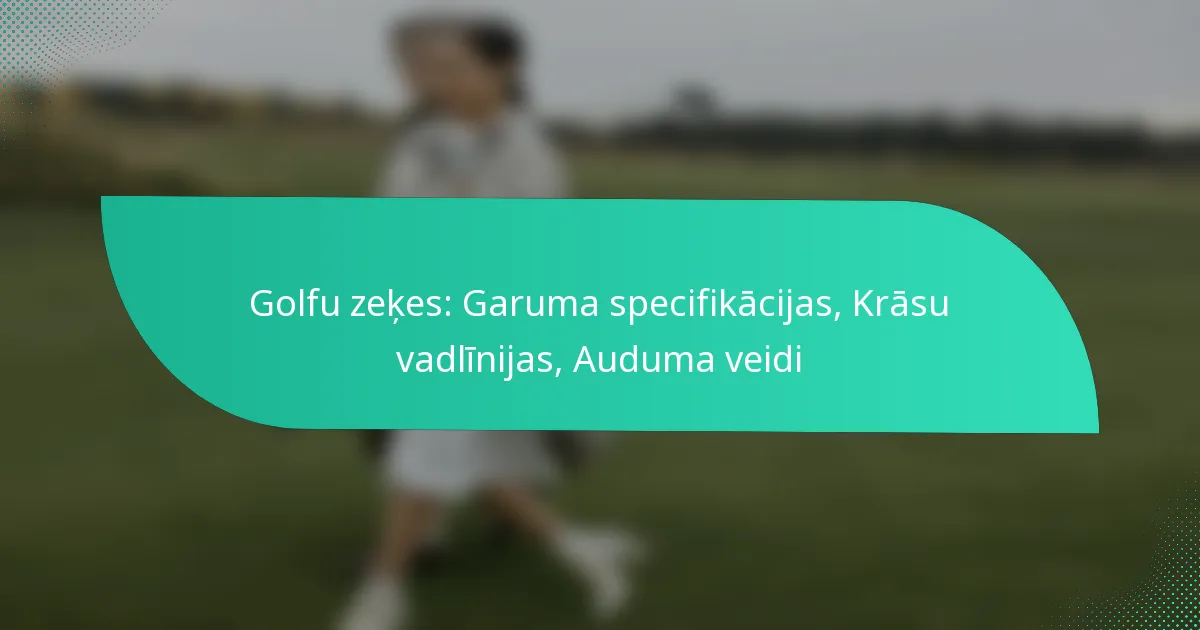 Golfu zeķes: Garuma specifikācijas, Krāsu vadlīnijas, Auduma veidi