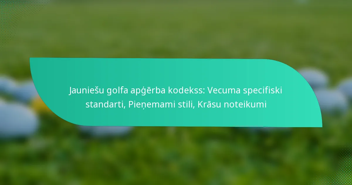 Jauniešu golfa apģērba kodekss: Vecuma specifiski standarti, Pieņemami stili, Krāsu noteikumi