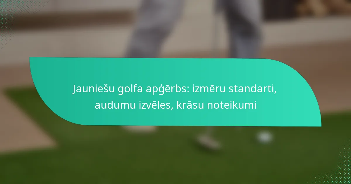 Jauniešu golfa apģērbs: izmēru standarti, audumu izvēles, krāsu noteikumi
