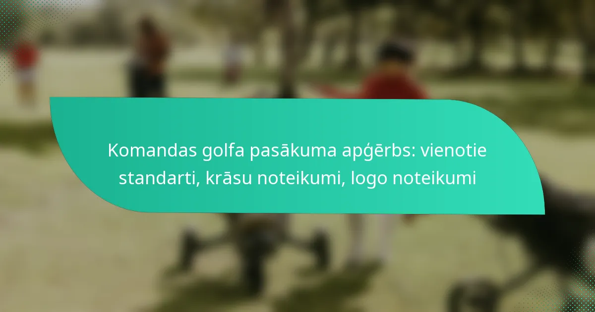 Komandas golfa pasākuma apģērbs: vienotie standarti, krāsu noteikumi, logo noteikumi