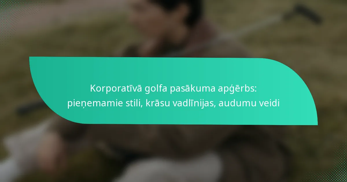 Korporatīvā golfa pasākuma apģērbs: pieņemamie stili, krāsu vadlīnijas, audumu veidi