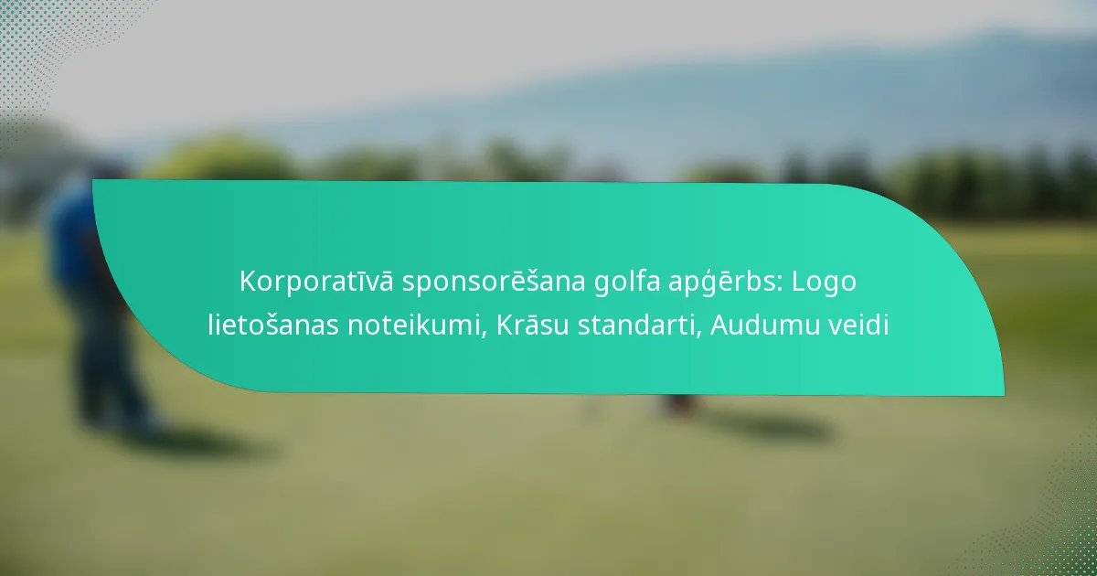 Korporatīvā sponsorēšana golfa apģērbs: Logo lietošanas noteikumi, Krāsu standarti, Audumu veidi