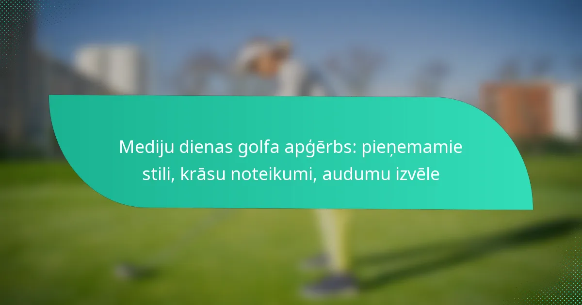 Mediju dienas golfa apģērbs: pieņemamie stili, krāsu noteikumi, audumu izvēle