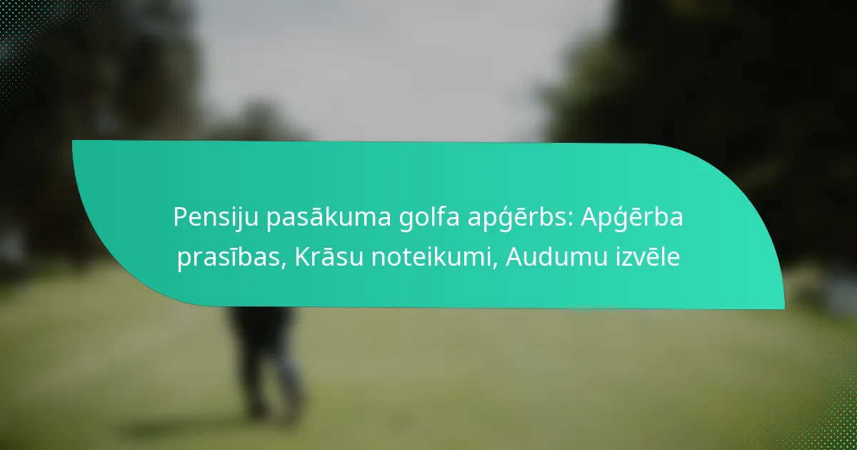 Pensiju pasākuma golfa apģērbs: Apģērba prasības, Krāsu noteikumi, Audumu izvēle