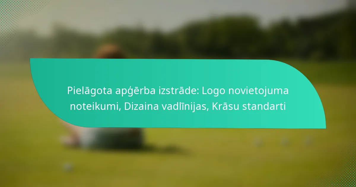 Pielāgota apģērba izstrāde: Logo novietojuma noteikumi, Dizaina vadlīnijas, Krāsu standarti