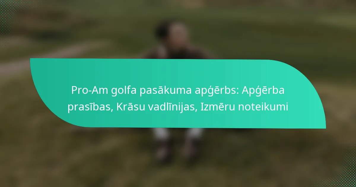 Pro-Am golfa pasākuma apģērbs: Apģērba prasības, Krāsu vadlīnijas, Izmēru noteikumi