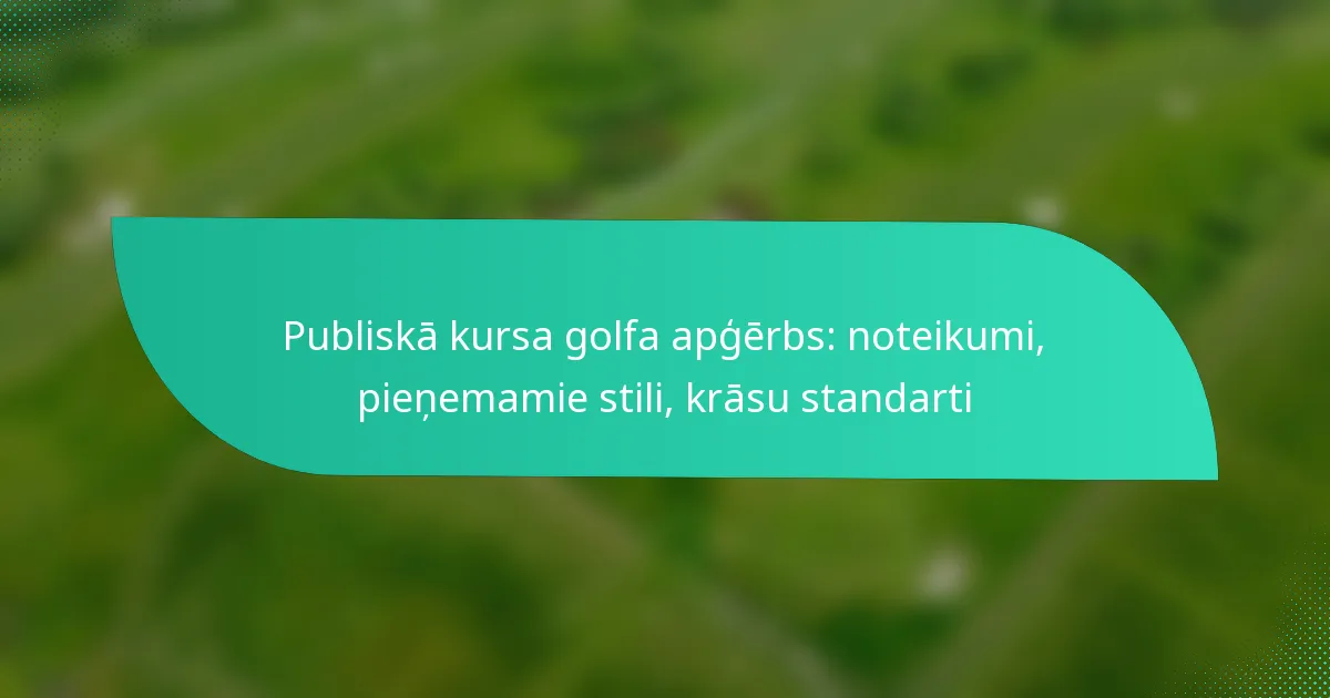 Publiskā kursa golfa apģērbs: noteikumi, pieņemamie stili, krāsu standarti