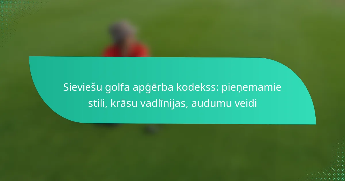 Sieviešu golfa apģērba kodekss: pieņemamie stili, krāsu vadlīnijas, audumu veidi