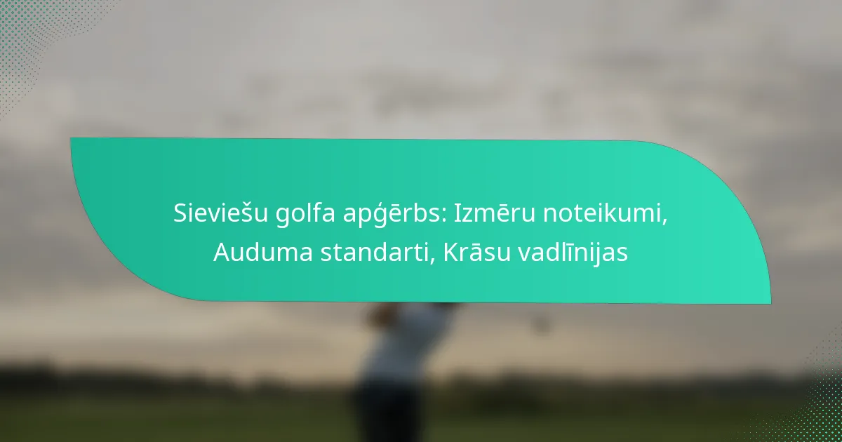 Sieviešu golfa apģērbs: Izmēru noteikumi, Auduma standarti, Krāsu vadlīnijas