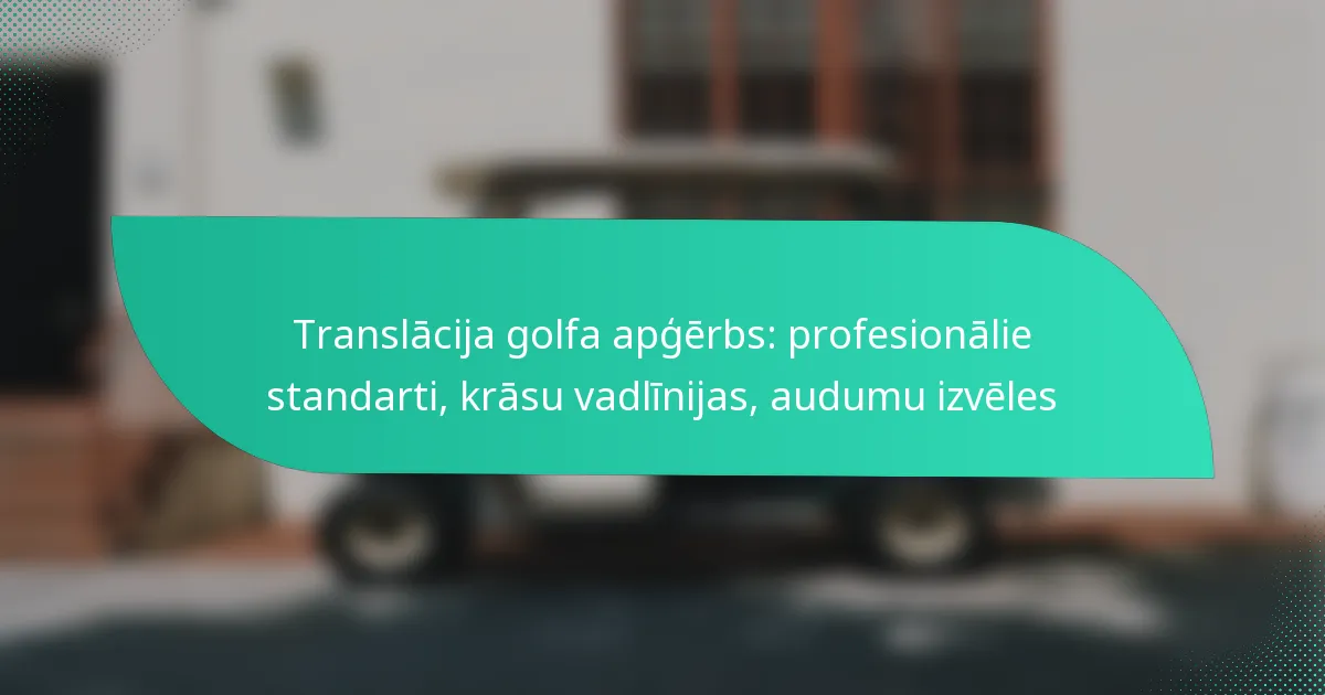 Translācija golfa apģērbs: profesionālie standarti, krāsu vadlīnijas, audumu izvēles