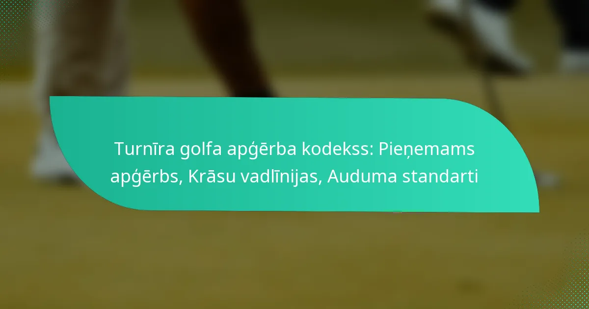 Turnīra golfa apģērba kodekss: Pieņemams apģērbs, Krāsu vadlīnijas, Auduma standarti