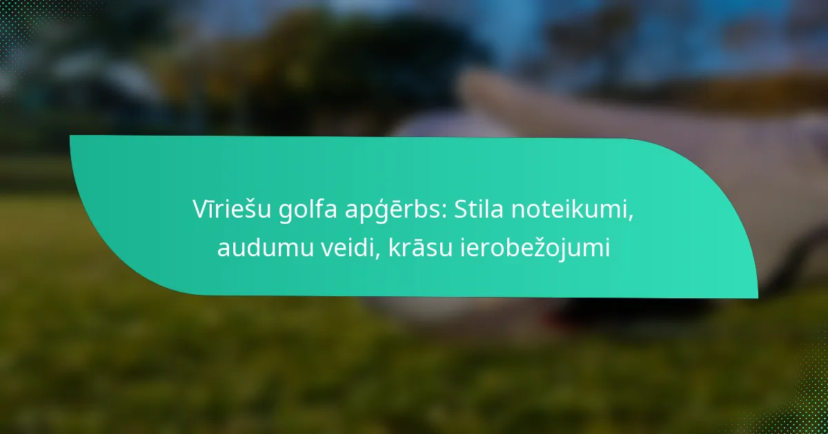 Vīriešu golfa apģērbs: Stila noteikumi, audumu veidi, krāsu ierobežojumi