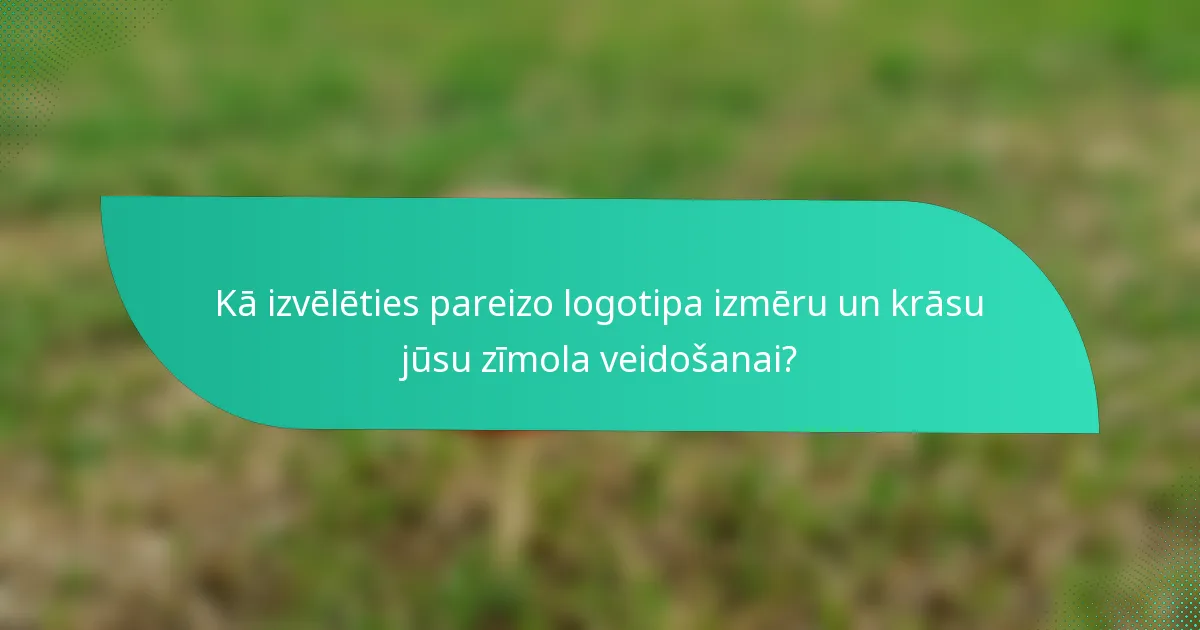 Kā izvēlēties pareizo logotipa izmēru un krāsu jūsu zīmola veidošanai?