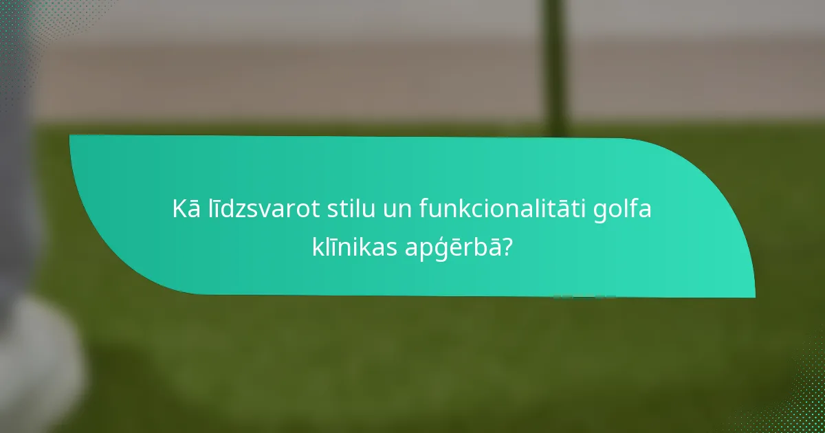 Kā līdzsvarot stilu un funkcionalitāti golfa klīnikas apģērbā?