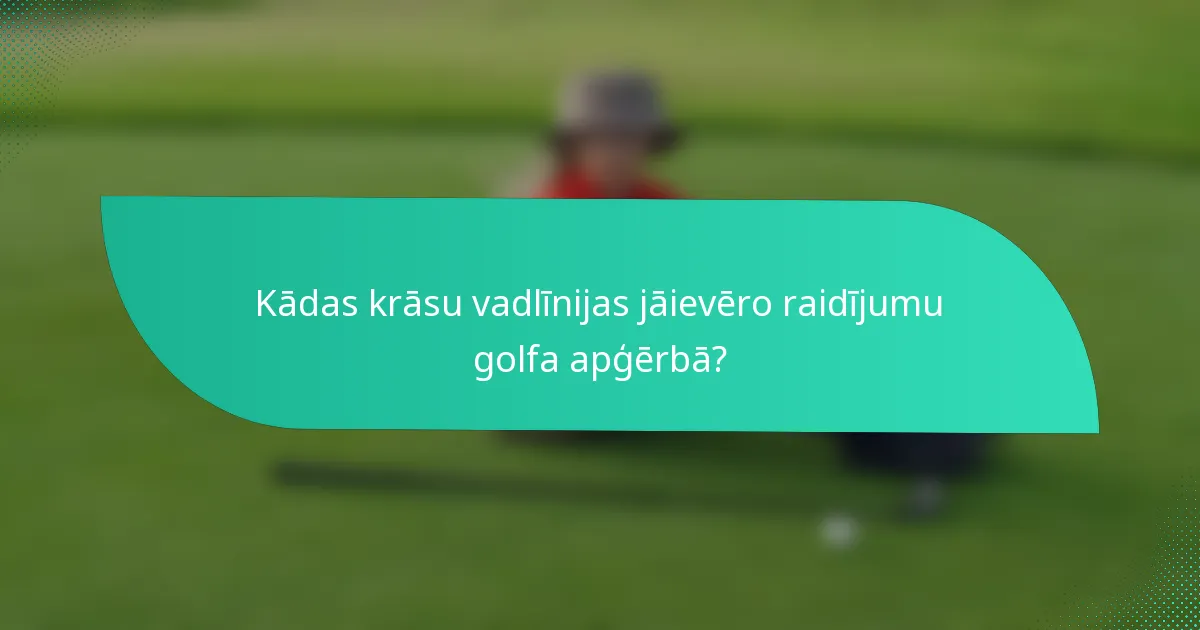 Kādas krāsu vadlīnijas jāievēro raidījumu golfa apģērbā?