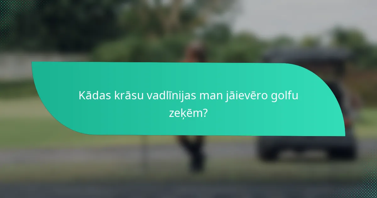 Kādas krāsu vadlīnijas man jāievēro golfu zeķēm?