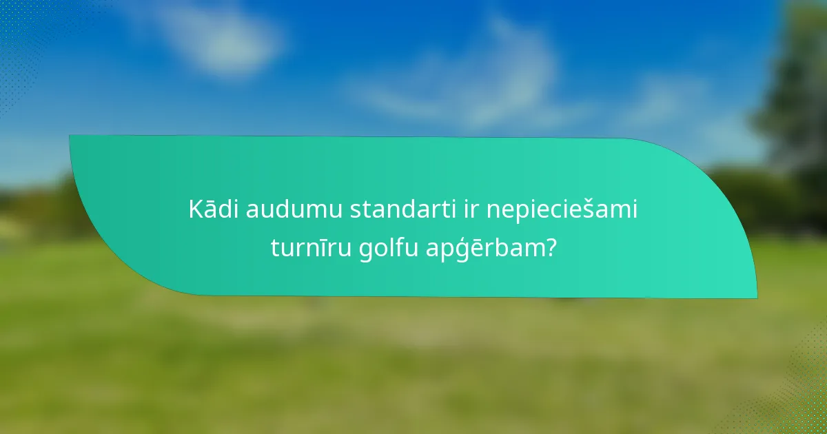 Kādi audumu standarti ir nepieciešami turnīru golfu apģērbam?