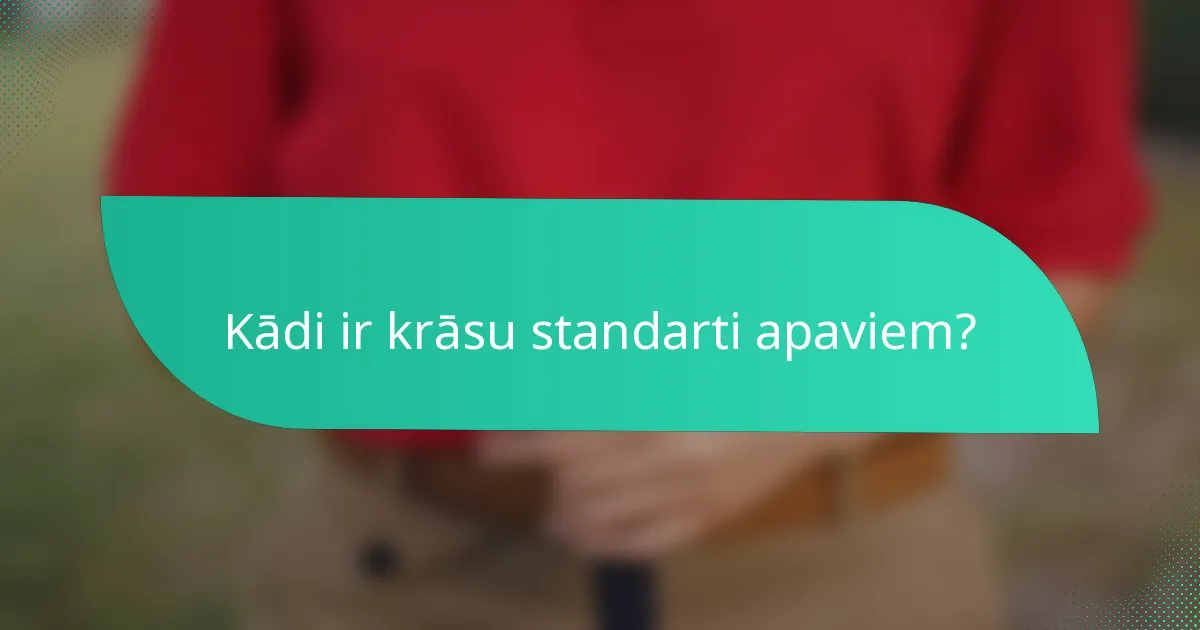 Kādi ir krāsu standarti apaviem?